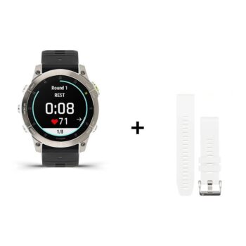 Montre Garmin  EPIX Gen 2 Sapphire Titane + bracelet silicone noir